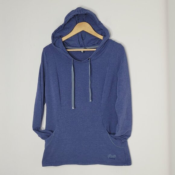 Roots Active Women's Blue Votton Blend Long Sleeve Pockets Hooded Sweatshirt S - Picture 1 of 11